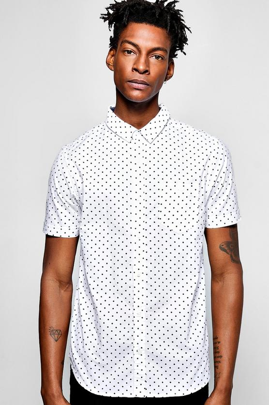 Short Sleeve Polka Dot Print Shirt